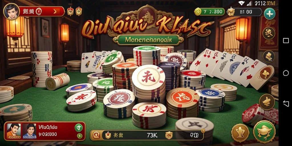 Tampilan gameplay seru di 73K dengan kartu QiuQiu.