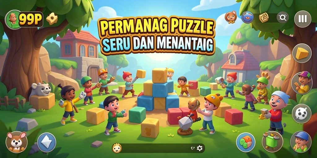 Tampilan gameplay 99RP dengan teka-teki menarik yang menantang.