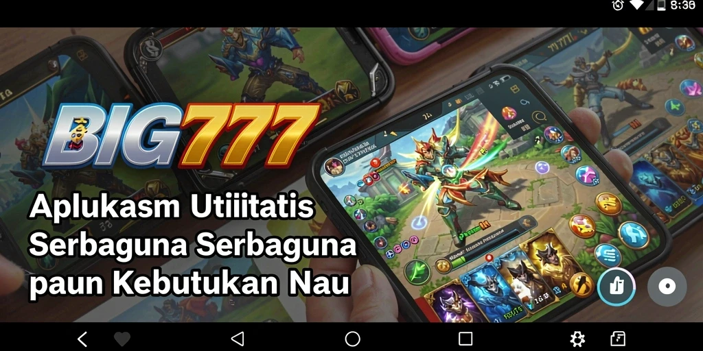 Tampilan antarmuka utama aplikasi BIG777 dengan berbagai fitur utilitas.