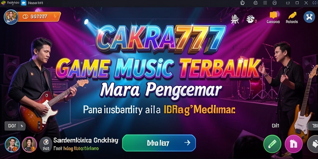 Tampilan gameplay CAKRA777 yang seru dan interaktif dengan nuansa musik.