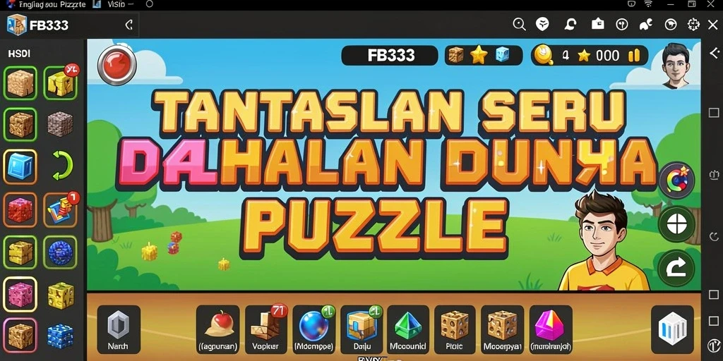 Screenshot gameplay FB333 menampilkan tantangan teka-teki yang mendebarkan.