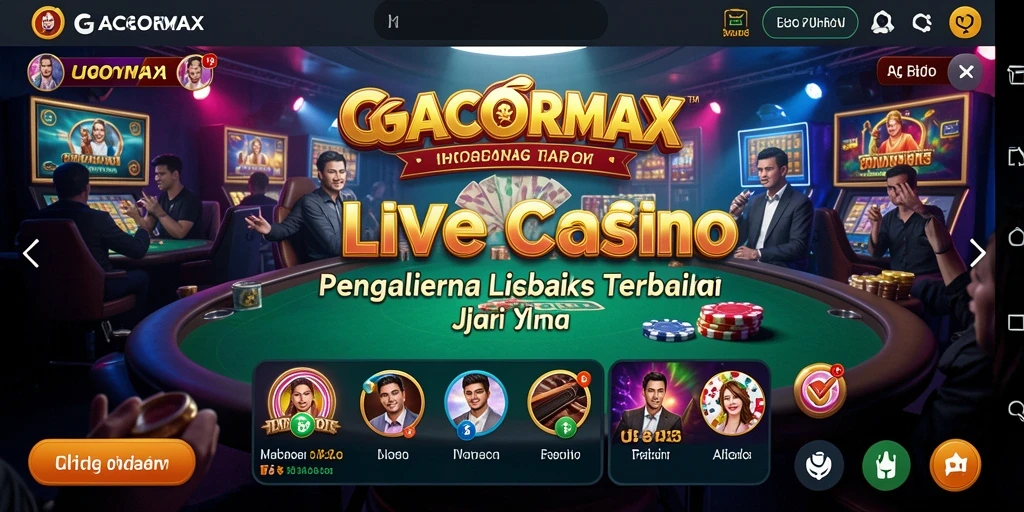 Screenshot menunjukkan dealer profesional di <strong>GACORMAX</strong> sedang bermain roulette dengan pemain.