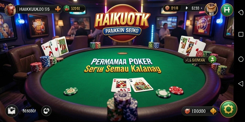 Screenshot gameplay HAIKUOTK yang menampilkan aksi seru permainan Poker.