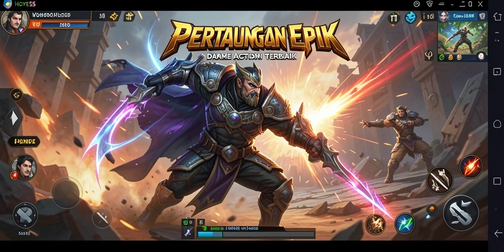 Screenshot gameplay HOYE55 menampilkan aksi pertarungan yang mendebarkan.