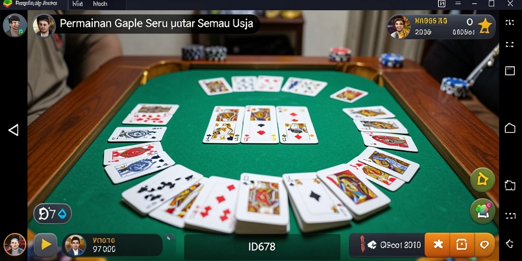 Screenshot gameplay ID678 menampilkan keseruan bermain Gaple dengan teman.
