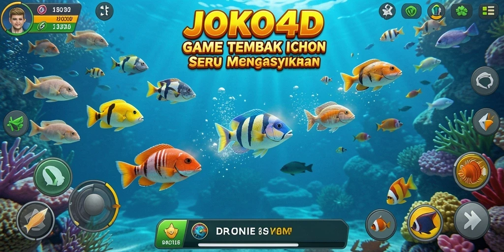Screenshot JOKO4D menampilkan aksi menembak ikan yang seru.