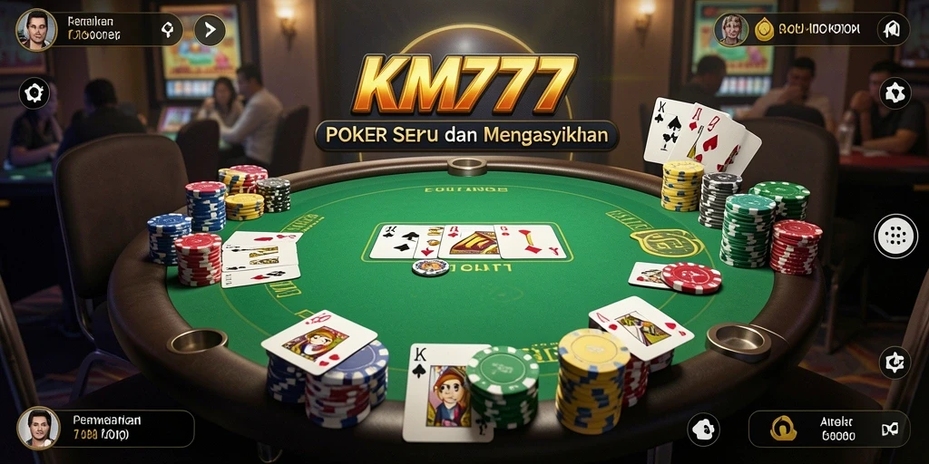 Tampilan menarik gameplay Poker di KM777.