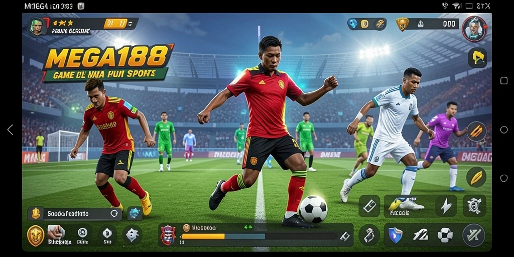 Tampilan gameplay MEGA188 dengan aksi seru olahraga.