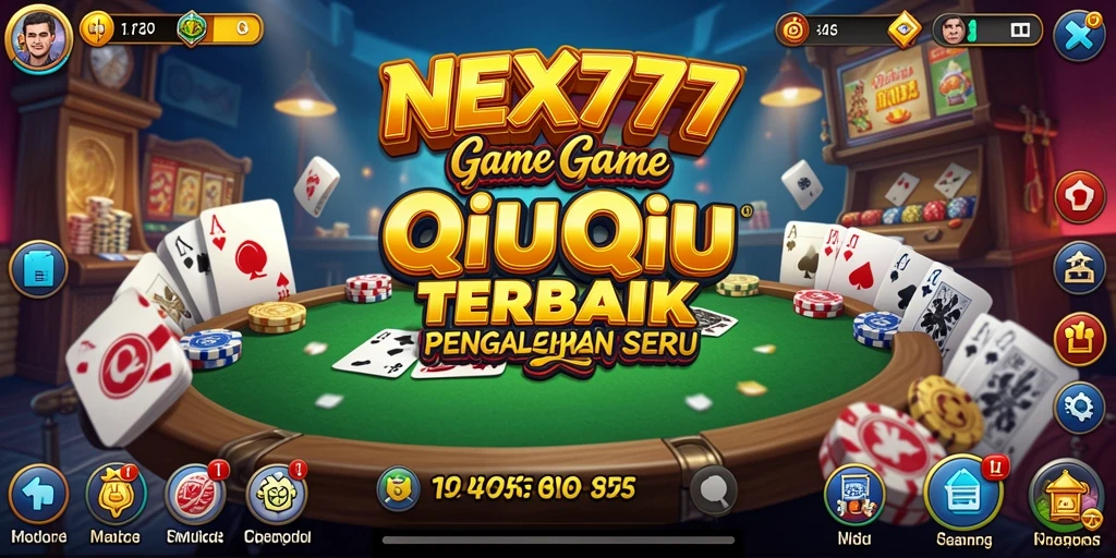 Screenshot NEX777 menampilkan aksi seru permainan QiuQiu.