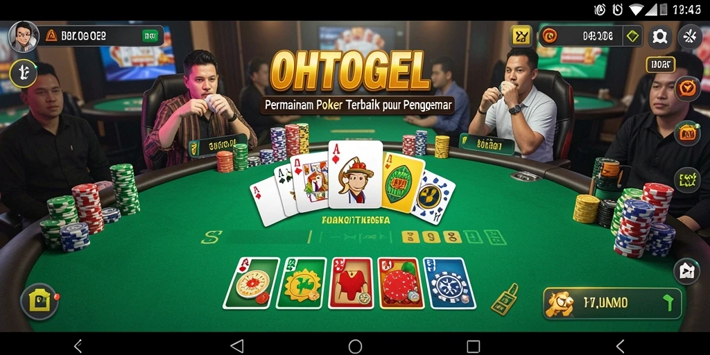 Tampilan gameplay OHTOGEL yang menarik dan mendebarkan dalam permainan Poker.