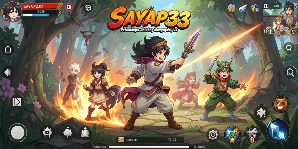 Tampilan gameplay mengasyikkan dari SAYAP33 dengan aksi Anime yang seru.
