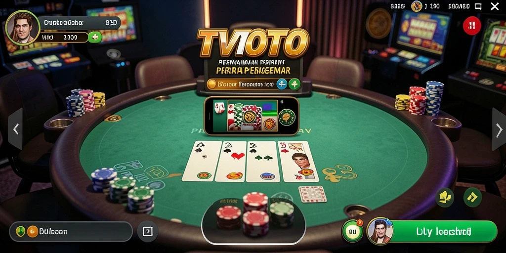 Tampilan gameplay Poker yang seru dan menarik dari TVTOTO.