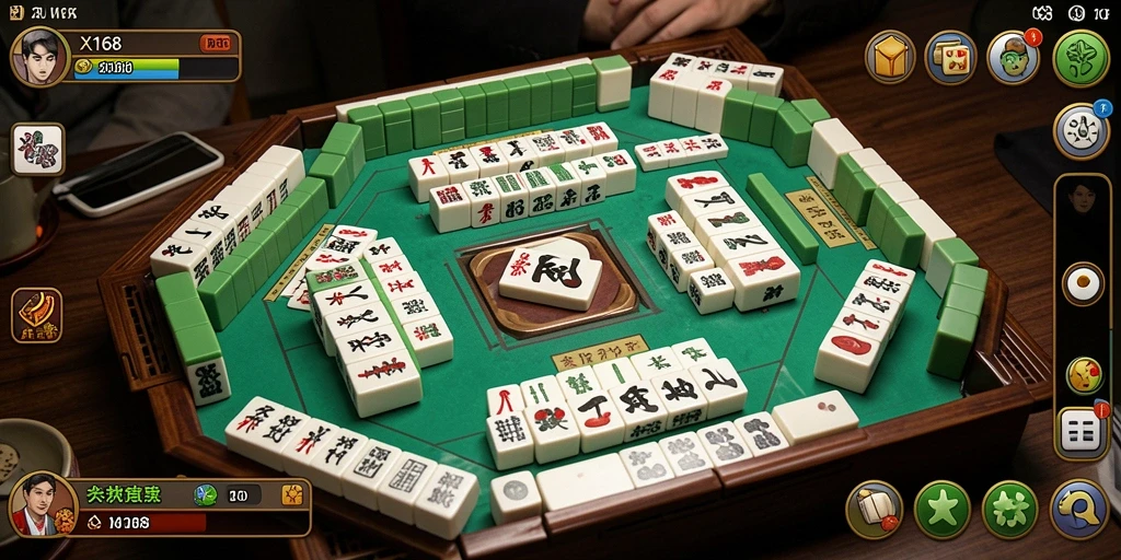 Tampilan gameplay X168 yang seru dan menantang dalam Mahjong.